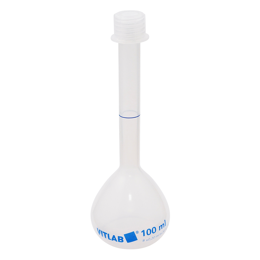 スクリューキャップ付きPPメスフラスコ 100mL