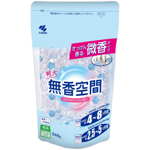 無香空間 ほのかなせっけんの香り 特大 つめ替用 648g 1個画像