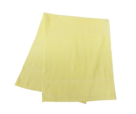 フェイスタオル 180匁 イエロー 日本製 1セット（12枚入） 鮮やかなイエローで整然と並べられたタオルのセット