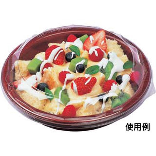 惣菜容器 グルメボウル-20 本体 ひだブラウン エフピコ 深いひだが施されたブラウンのボウルが横向きに置かれている状態