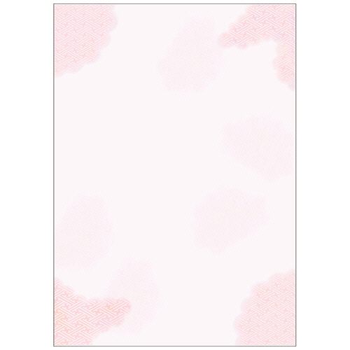 OA対応和柄用紙 和ごころ A4判 桃紗綾雲 1ｾｯﾄ(50枚:10枚×5冊)画像