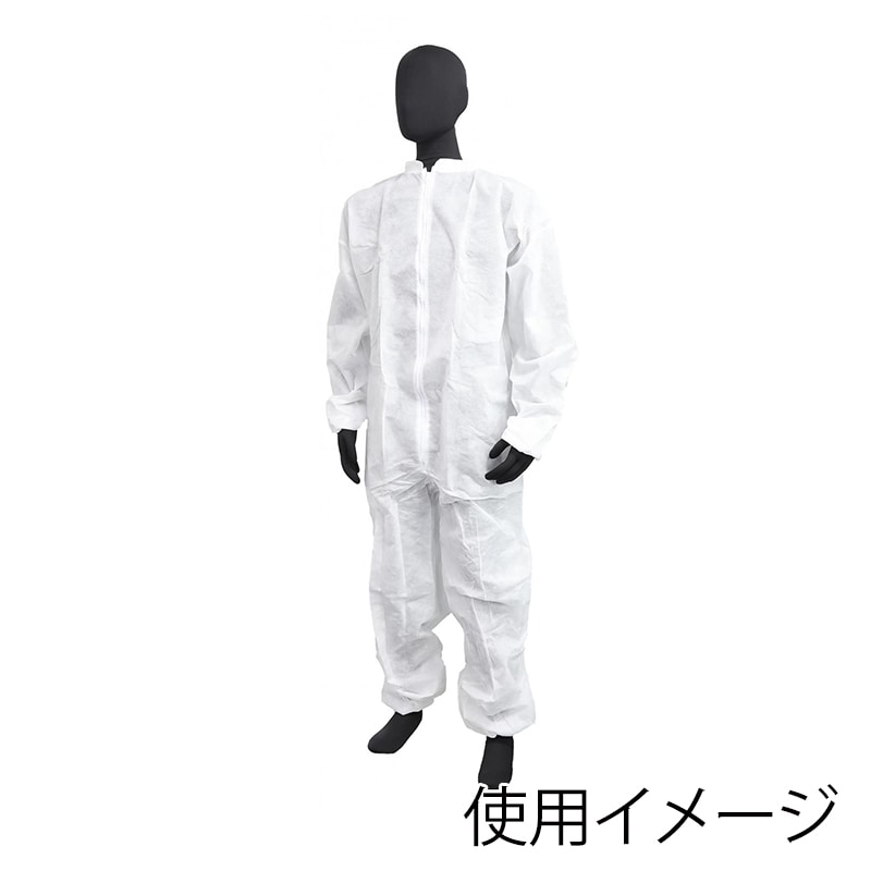 ７０２４　不織布つなぎ服　スタンドカラー　Ｌ　ＷＨ画像