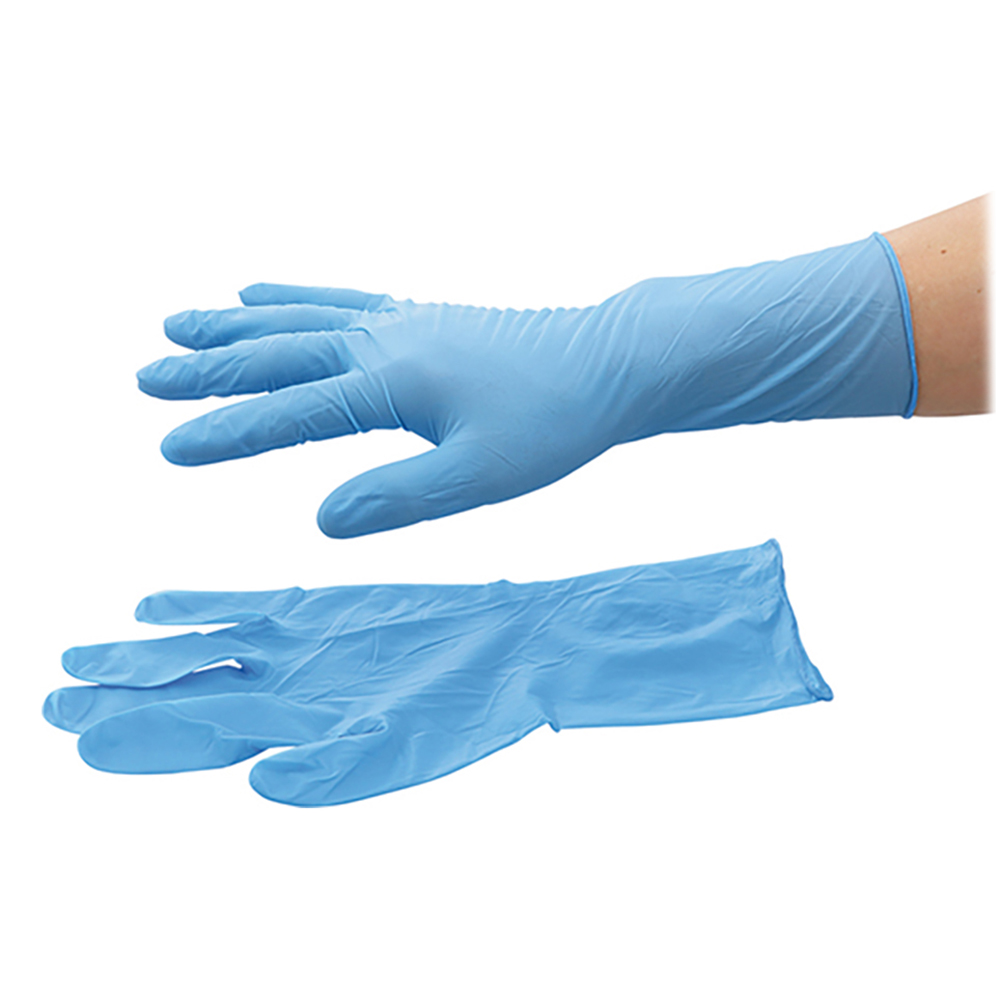 ニトリル手袋 テクニトリルブルー Mサイズ 1袋（100枚入）画像