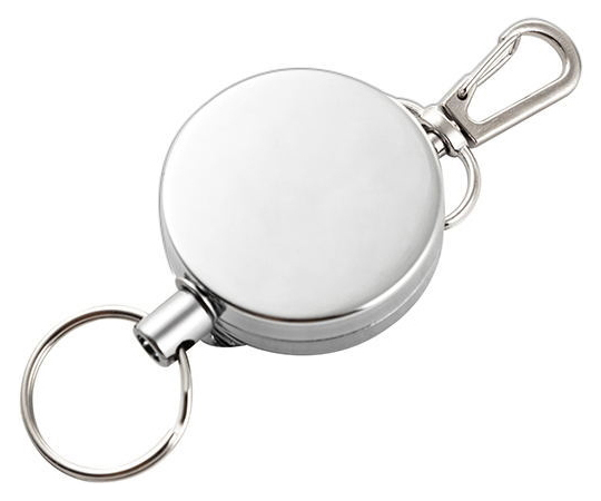 カラビナ・クリップ付き伸縮ストラップ ワイヤータイプ画像