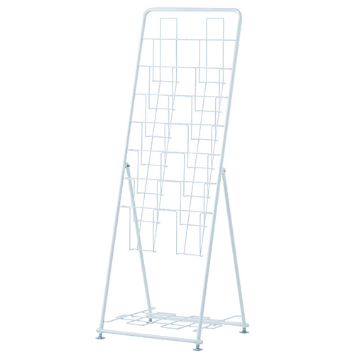 パンフレットスタンド　７段　ダブル　ホワイト画像