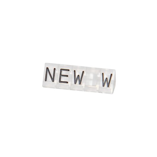陳列備品 ニュープライスキューブ補充S用(5セット) 透明/黒 NEW 友屋 透明と黒のプラスチック製ケースが5セット並んでいる状態