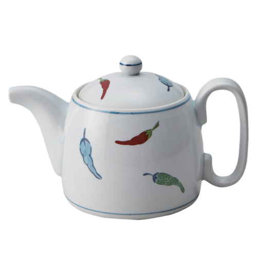 急須 400ml 赤絵唐辛子 ポット ティーポット お茶ポット 磁器画像