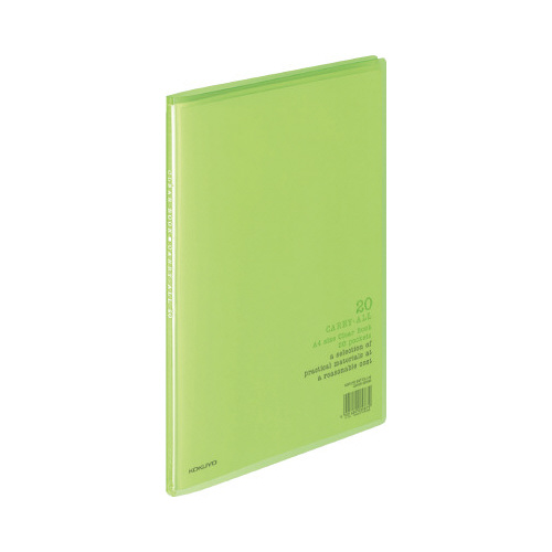 クリヤブックキャリー固定Ａ４縦２０Ｐ黄緑Ｘ３画像