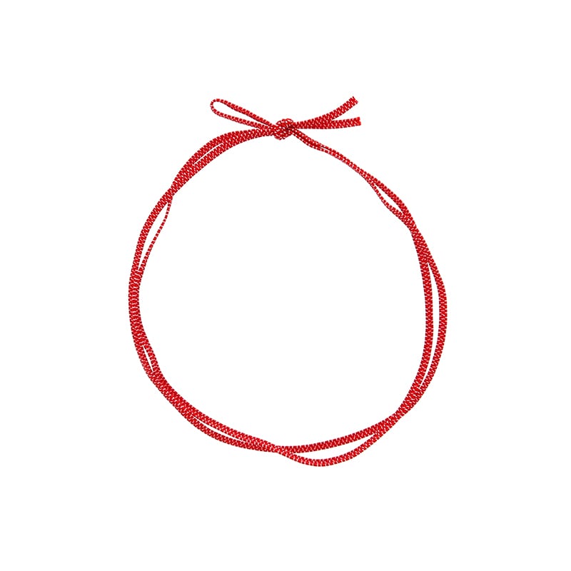 平彩ゴム二重　片花結び６２ｃｍ　折径１２ｃｍ　赤画像