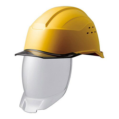 PC製ﾍﾙﾒｯﾄ(ｸﾘｱﾊﾞｲｻﾞｰ･ﾌﾙﾌｪｲｽｼｰﾙﾄﾞ面付･通気孔･KP付) 侍II ｲｴﾛｰ/ｽﾓｰｸ 1個画像