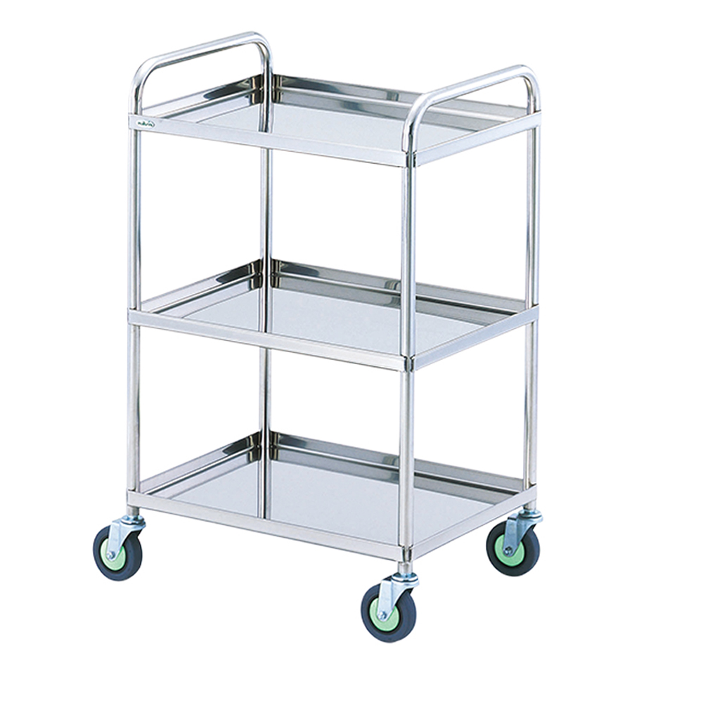 とっても静かな枠付き回診車(引出無) (3段) 603×453×940mm