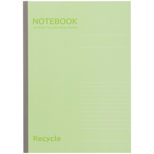 ﾉｰﾄﾌﾞｯｸ再生紙 ｾﾐB5 A罫7mm 30枚 1ｾｯﾄ(10冊)画像