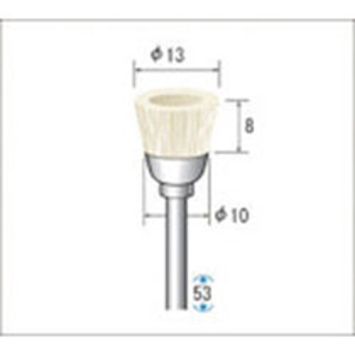 毛ﾌﾞﾗｼ ｶｯﾌﾟ型 豚毛 1ﾊﾟｯｸ(10本)画像