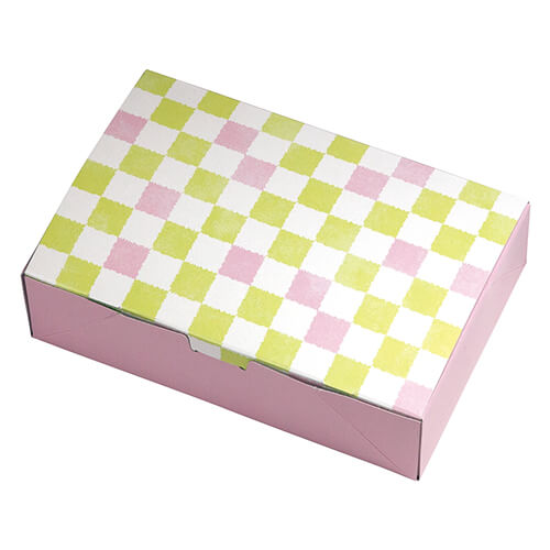 ルミアサービス箱６個　格子　わかくさ色画像