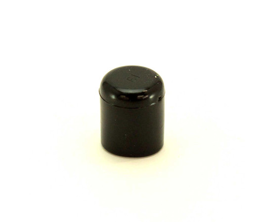 イスキャップ　黒丸　黒　対象脚サイズ19mm　4個入 黒い丸型のキャップが整然と並んでいる様子