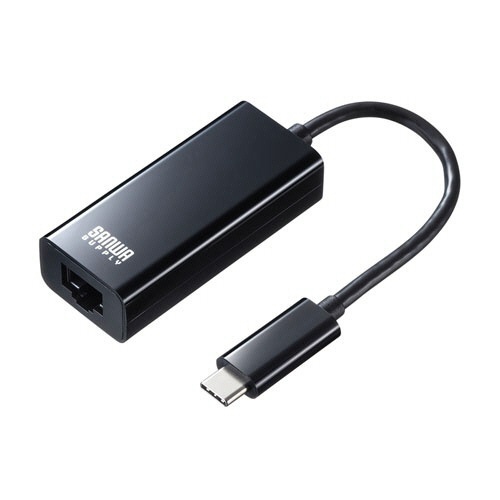 有線LANアダプタ(USB　Type-C-LAN変換・Gigabit対応)　ブラック　1個