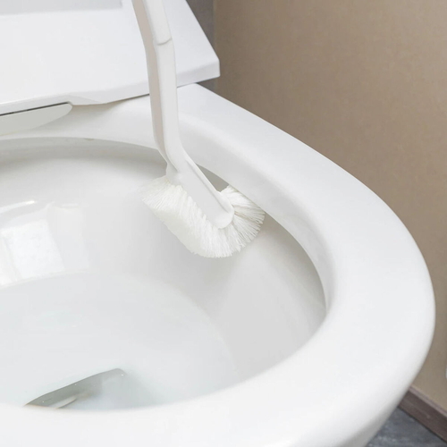 sm@rtーSQB02　トイレブラシSP ブラシ部分が上向きで、持ち手とブラシヘッドが一体になった特徴的なデザインが見える状態