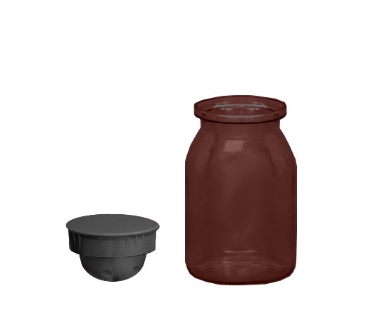 散薬瓶 150㏄(茶) キャップ黒 1個画像