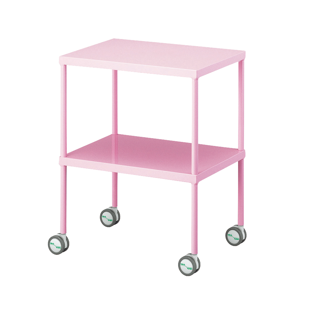 カラフル回診車 手摺無し ピンク 600×450×792mm画像