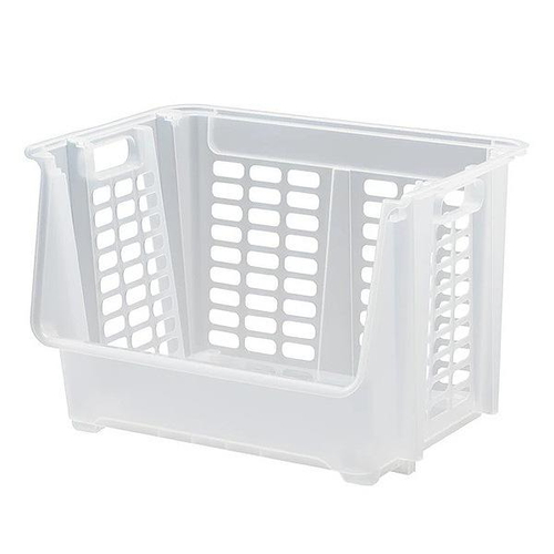 収納ボックス 約 幅45×奥行34×高さ30cm ナチュラ ストックス 深型 squ+ クリア画像