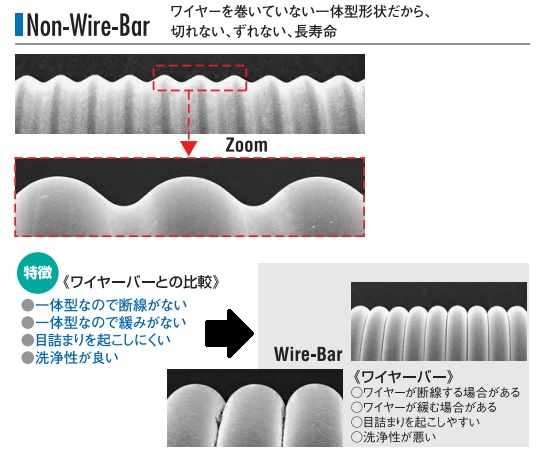 ノンワイヤーバーコーター Φ10×60mm(#1番手) 円筒形の先端部分が露出した状態、艶のある表面が際立つ。