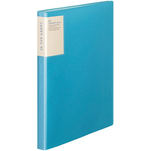 クリヤーブックキャリーオール固定背ポＡ４縦４０Ｐ青画像