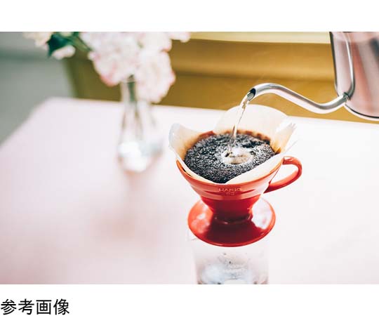 V60透過ドリッパ-02 セラミックR 白いセラミック製の円錐形ドリッパーが真上から見える状態