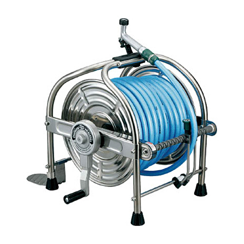 ｽﾃﾝﾚｽ(SUS304)ﾎｰﾙﾘｰﾙ 40m耐圧ﾎｰｽ ﾚﾊﾞｰﾉｽﾞﾙ付 1台