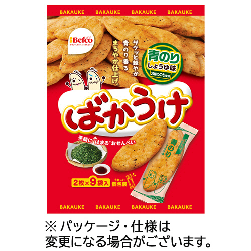 ばかうけ 青のりしょうゆ味 1ｾｯﾄ(216枚:18枚×12ﾊﾟｯｸ)画像