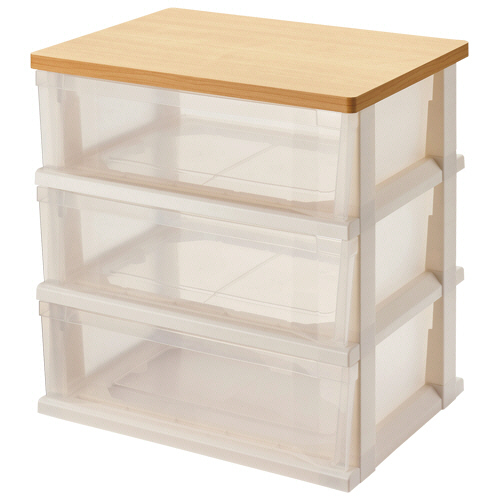 木製天板ｽﾄｯｶｰ550 組立式 3段 1台画像