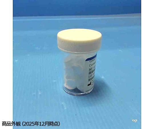 プレフィルター　φ10mm　100枚入 透明パッケージに収められたフィルターが横向きで並んでいる様子