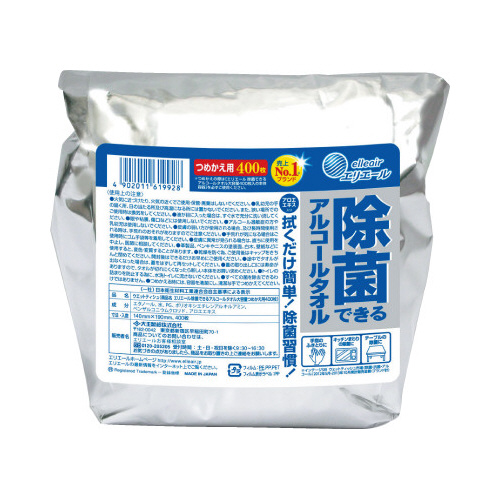 エリエール除菌できるアルコールタオル詰替４００枚画像