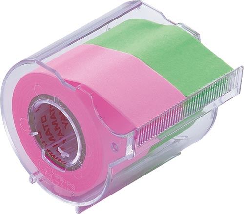 メモックロールテープ　２５ｍｍ幅　ローズ＆ライム画像