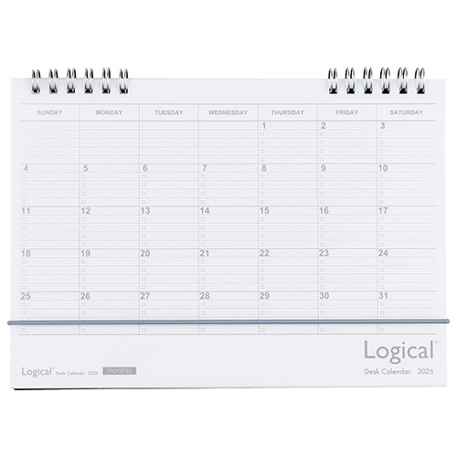 ﾛｼﾞｶﾙ卓上ｶﾚﾝﾀﾞｰ Wﾘﾝｸﾞﾀｲﾌﾟ 2026年版 A5 ﾎﾜｲﾄ 1冊画像