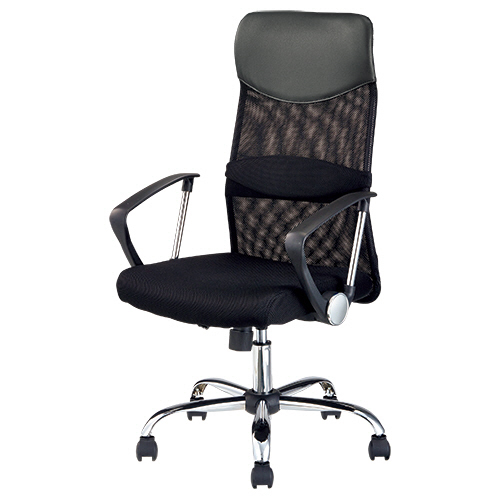 ﾒｯｼｭﾊﾞｯｸﾁｪｱｰ ﾁｪｲｻｰ ﾊｲﾊﾞｯｸ 肘付 ﾌﾞﾗｯｸ 1脚