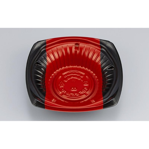 シーピー化成 どんぶり容器 CBFまど味16 ボーダ赤 本体画像