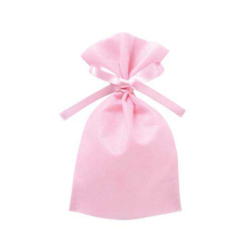 ソフトバッグベーシック2穴リボン巾着 S2 薄 ライトピンク画像