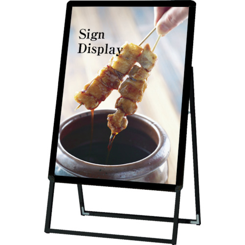 ﾎﾟｽﾀｰｸﾞﾘｯﾌﾟｽﾀﾝﾄﾞ看板 ｹｰｽ付屋内用 B2片面ﾌﾞﾗｯｸ 1台画像