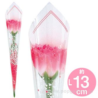 ピンクカーネーションかすみラップ（ミニ）画像