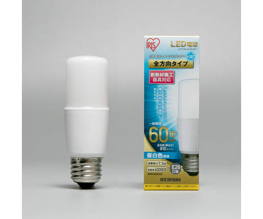 LED電球 E2 T形 全方向 昼白色60形（810lm）
