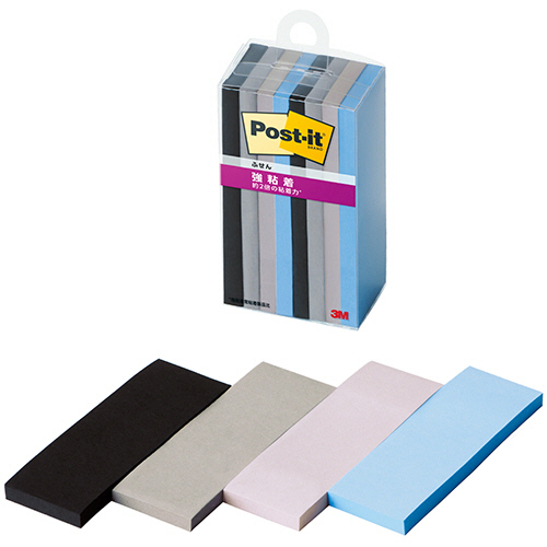ﾎﾟｽﾄ･ｲｯﾄ 強粘着ふせん ﾏﾙﾁｶﾗｰ9 75×25mm 4色 1ｾｯﾄ(80冊:8冊×10ﾊﾟｯｸ)画像
