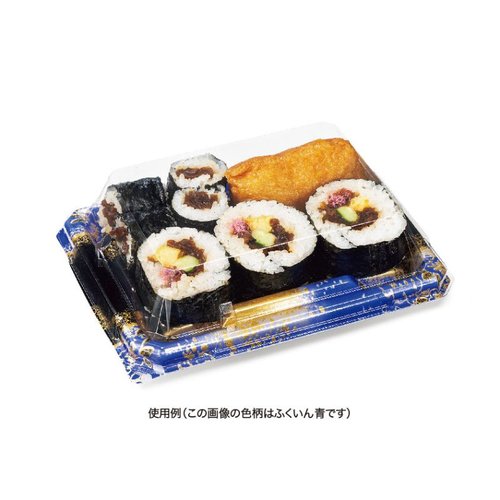 寿司容器 至粋 2-3 B ふくいん赤 リスパック 鮮やかな赤色のふた付き容器が正面からしっかりと映っている様子