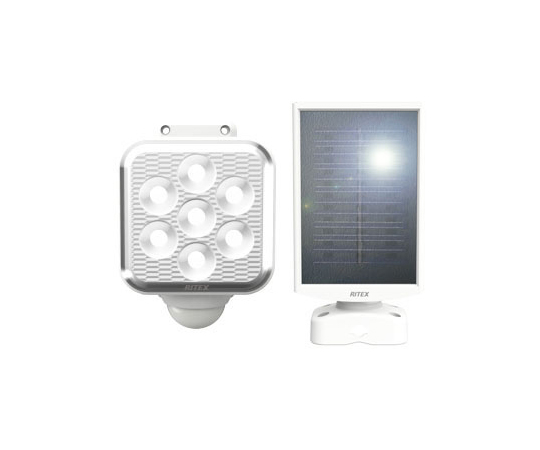 5W×1灯 フリーアーム式 LEDソーラーセンサーライト 斜め上から照らすセンサーライトの設置状況