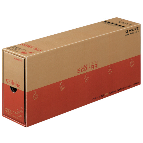 ﾀﾞﾌﾞﾙｸﾘｯﾌﾟ(Scel-bo) 業務ﾊﾟｯｸ 中 口幅25mm 黒 1ﾊﾟｯｸ(100個:10個×10箱)画像