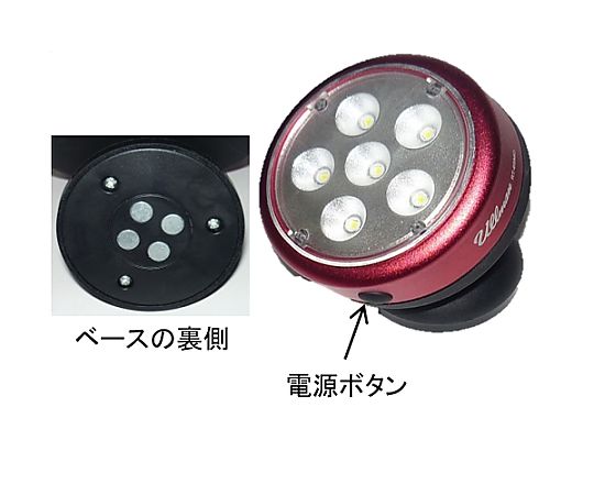 [単3x3本] LEDライト(375ルーメン/マグネット付) パッケージに収められた3本のLEDライトとマグネットが見える状態