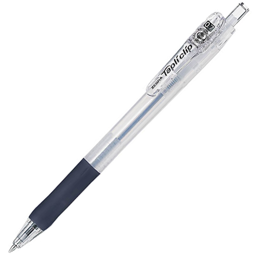 油性ボールペン　タプリクリップ　0.7mm　黒　(軸色:白)　1本