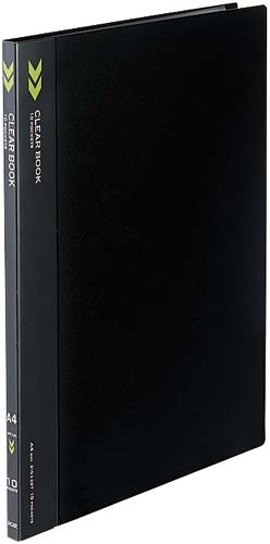 クリヤーブックＫ２　固定式Ａ４縦１０Ｐ黒　５冊画像