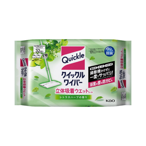 クイックルワイパー立体吸着ＷＳハーブ３２枚画像