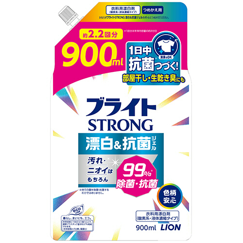 ﾌﾞﾗｲﾄ STRONG 漂白&抗菌ｼﾞｪﾙ つめかえ用 900mL 1ﾊﾟｯｸ画像