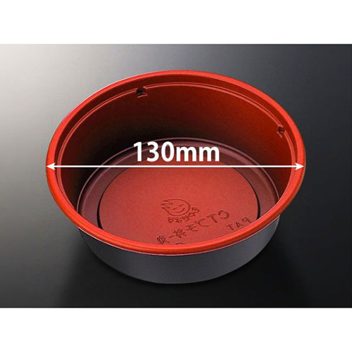 中央化学 どんぶり容器 CT プチ丼 丸 赤-BK 本体画像